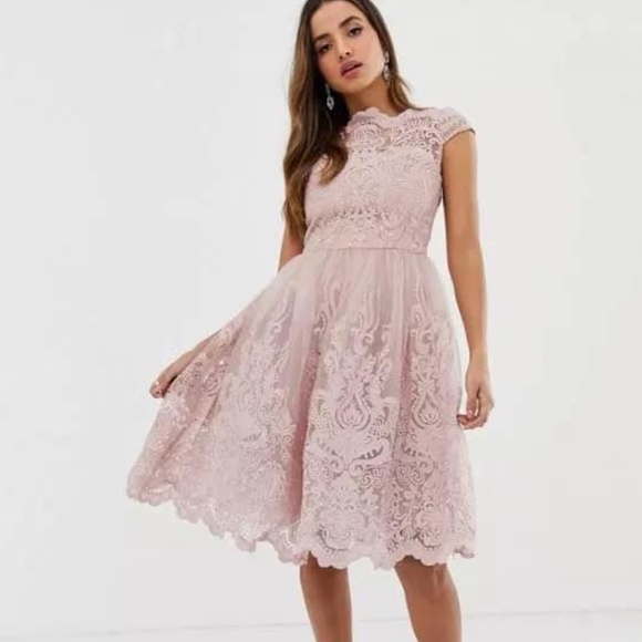 Dusty pink lace dress by Chi Chi London - Picture 5 of 5